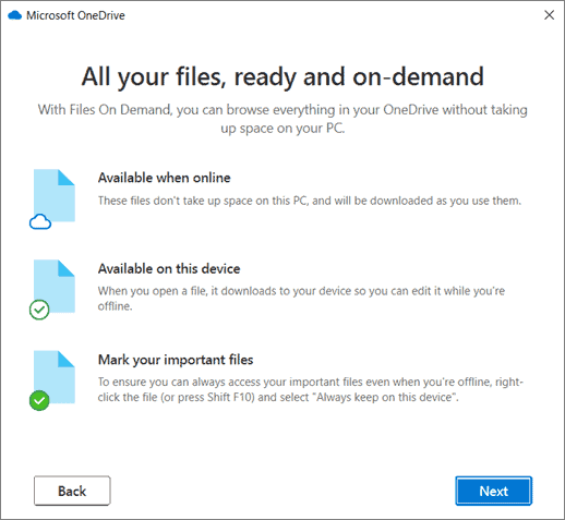 đồng bộ tệp với onedrive