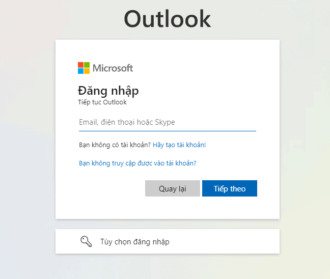 nhập địa chỉ email đăng nhập