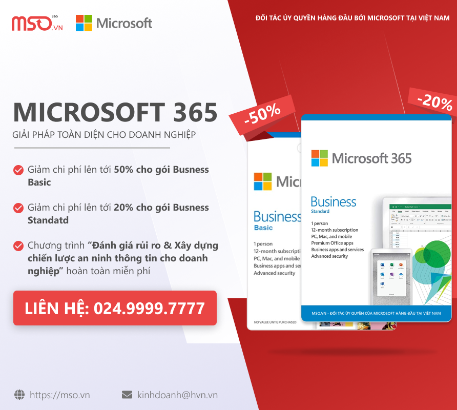 microsoft 365 business basic và Microsoft 365 Business Standard