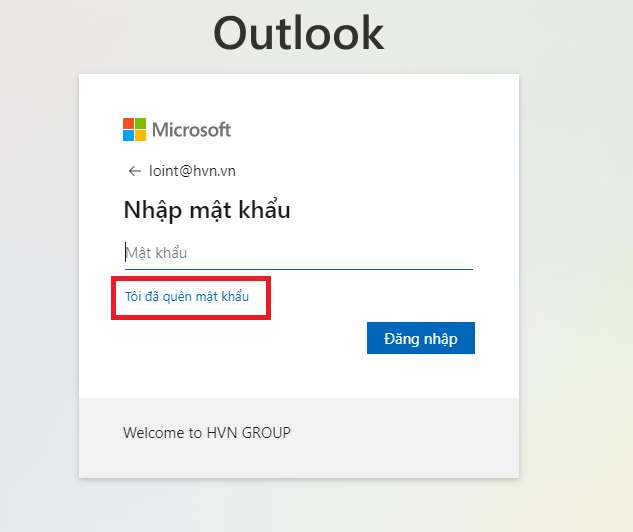 quên mật khẩu microsoft 365