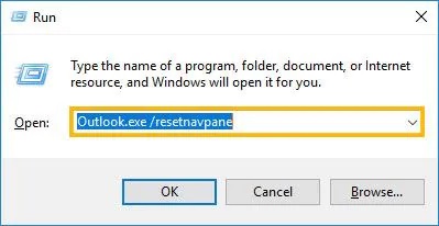 Sử dụng Resetnavpane khi Office 365 Login Outlook lỗi