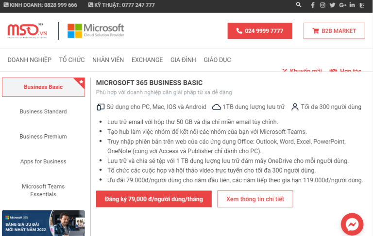 Mso cung cấp gói giải pháp Microsoft 365