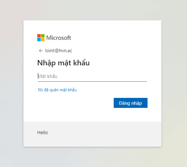 mật khẩu microsoft