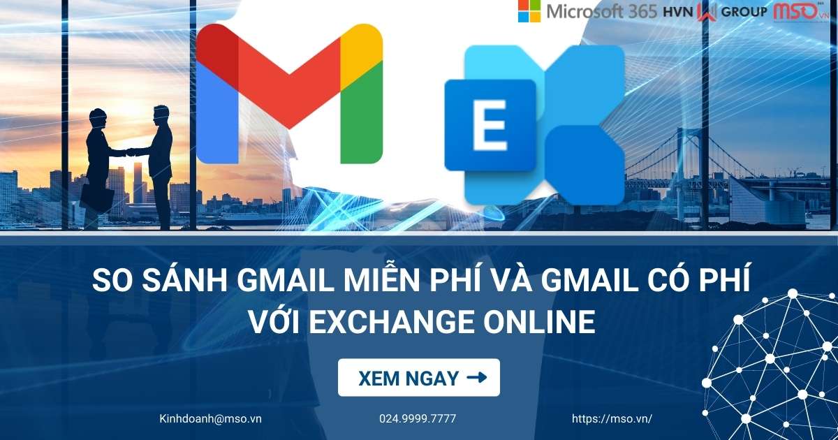 so sánh gmail miễn phí và gmail có phí với outlook