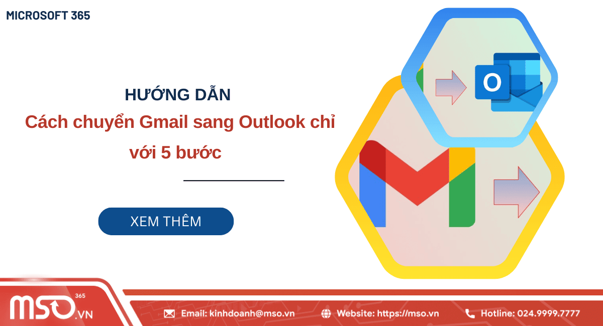cách chuyển gmail sang outlook