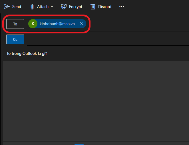 to trong email outlook là gì
