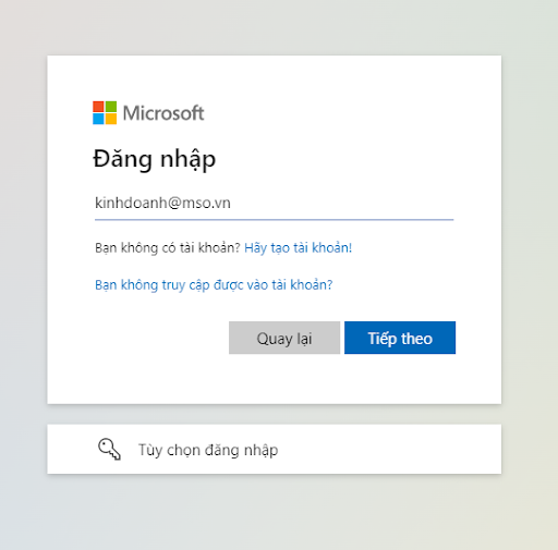 đăng nhập onedrive for business