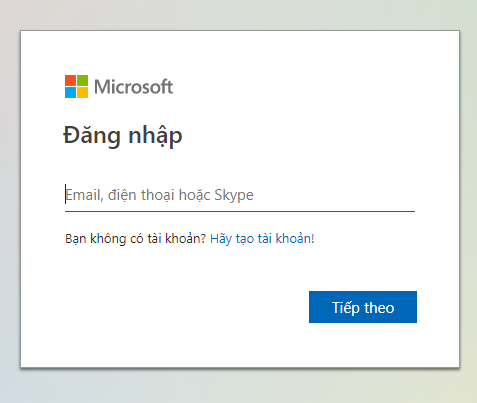 đăng nhập onedrive