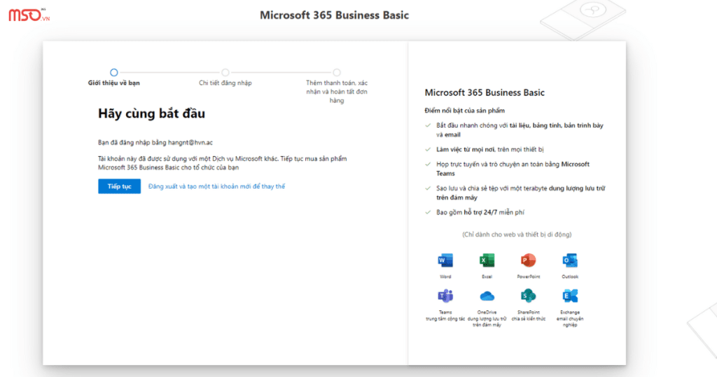 đăng ký email microsoft 365 cho doanh nghiệp với microsoft