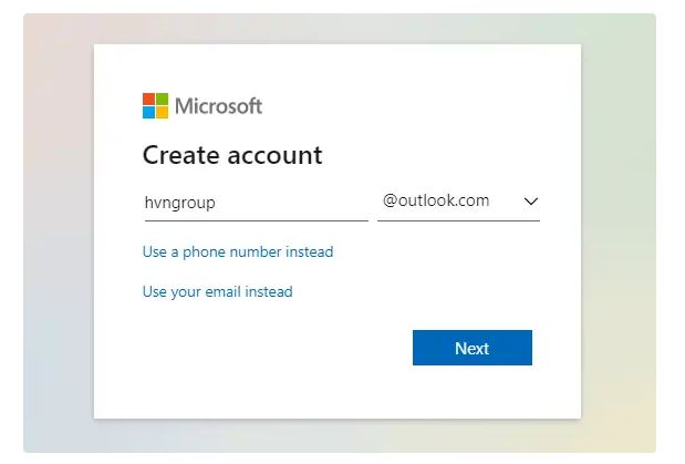 nhập email bạn muốn sử dụng để đăng ký