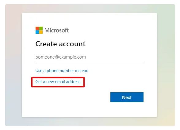 sử dụng địa chỉ email để tạo tài khoản microsoft