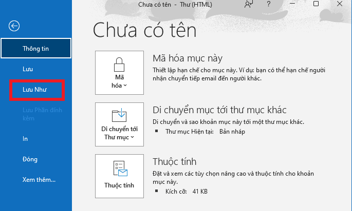 lưu mẫu email sẵn có