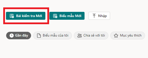 tạo bài kiểm tra trên forms