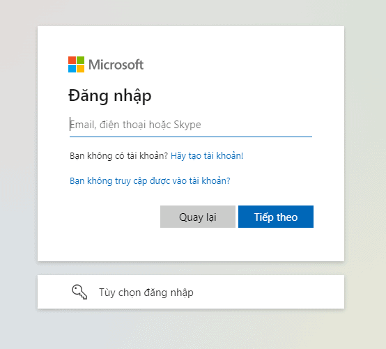 đăng nhập office outlook 365