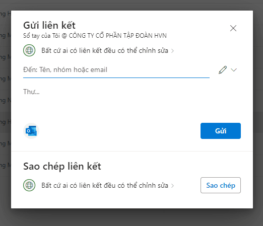 chia sẻ tập tin onedrive