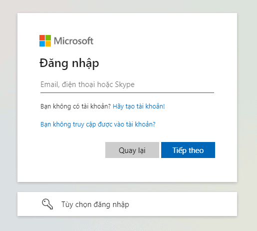 đăng nhập onedrive 365
