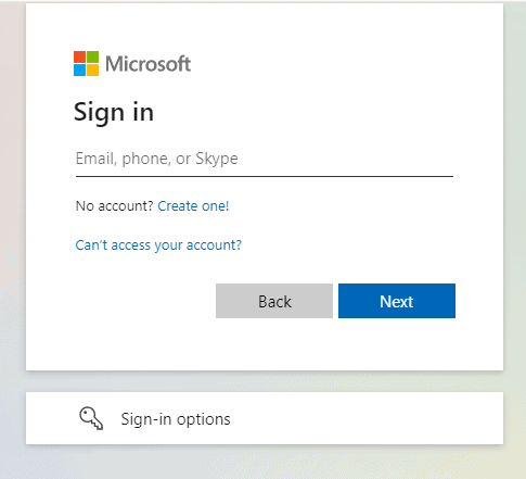 đăng nhập tài khoản microsoft
