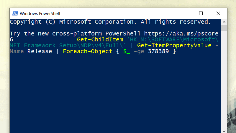 gán câu lệnh powershell