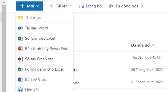 thêm tài liệu onedrive