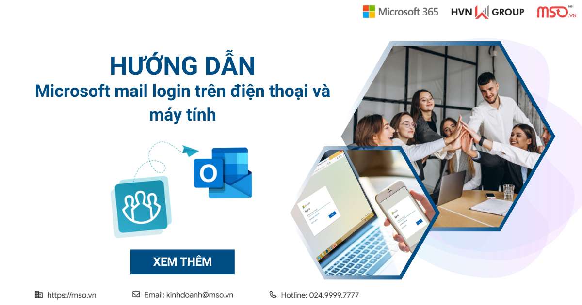 microsoft mail login điện thoại và máy tính