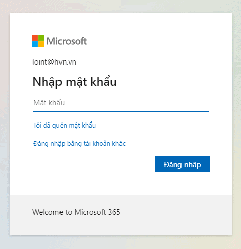 nhập mật khẩu sharepoint