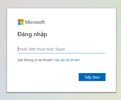 đăng nhập onedrive