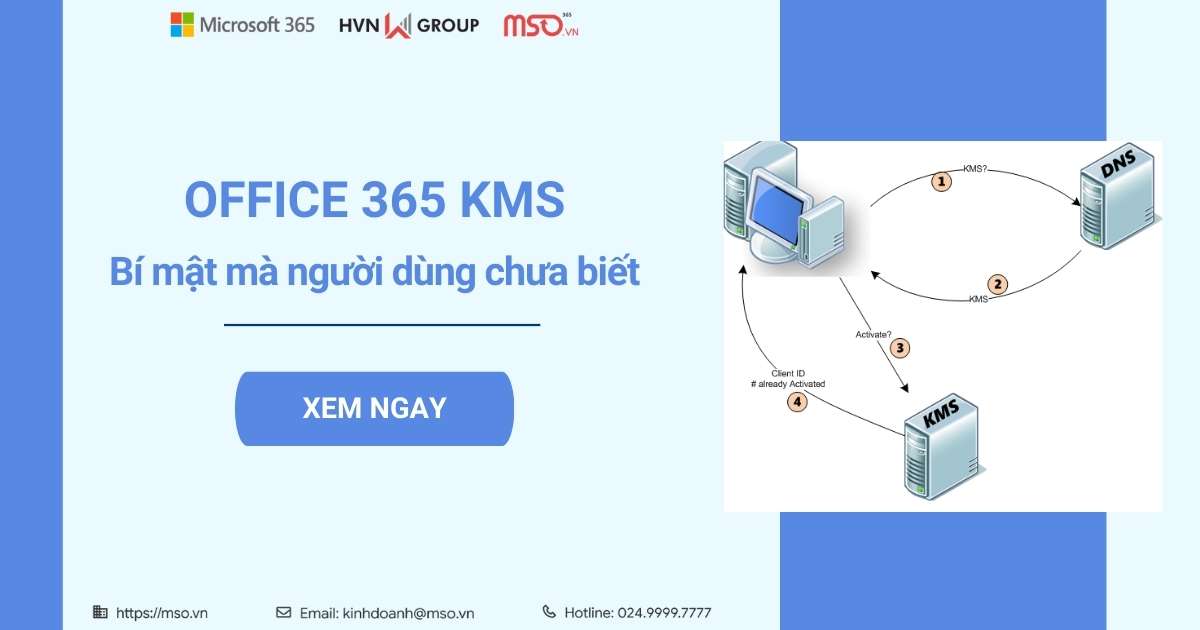 office 365 kms bí mật chưa biết