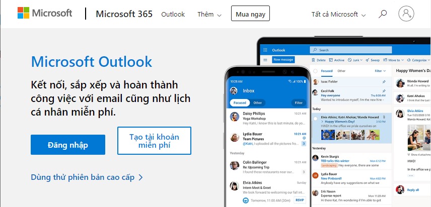đăng nhập email outlook