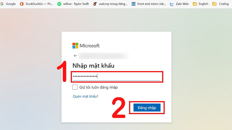 đăng nhập office 365
