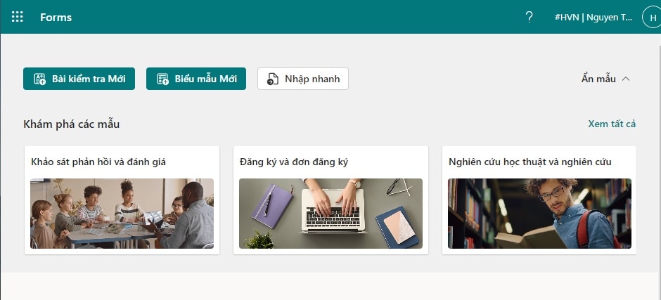 tạo biểu mẫu