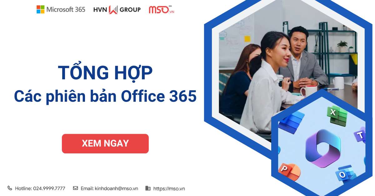 tổng hợp phiên bản office 365