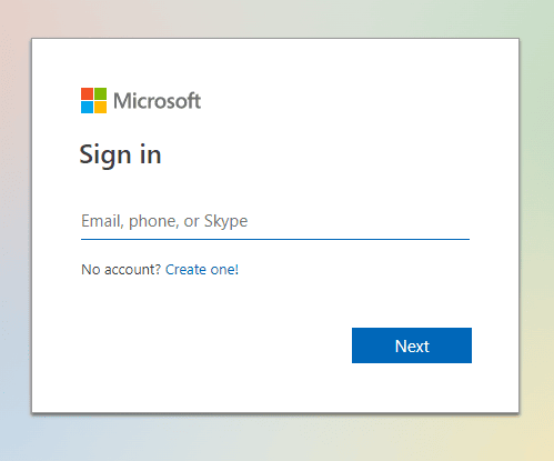 đăng nhập microsoft app