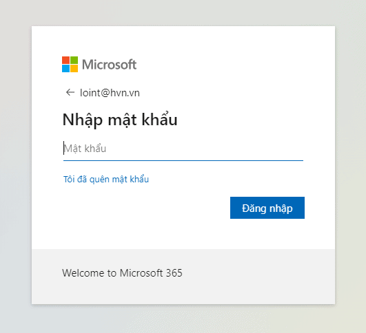 đăng nhập tài khoản office 365