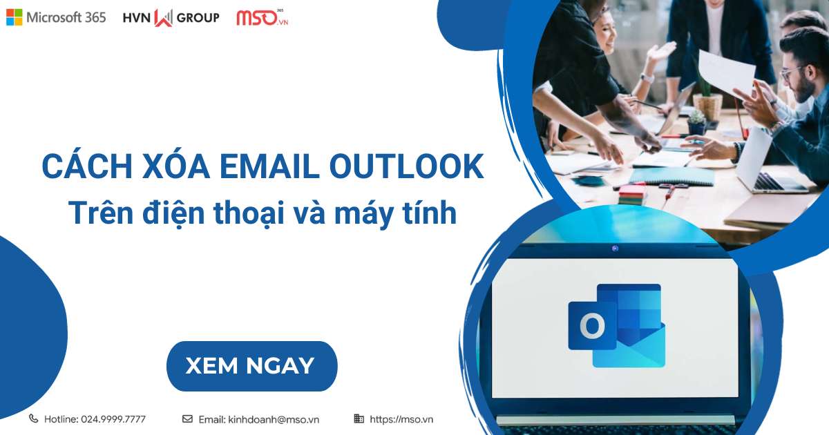cách xóa email outlook trên điện thoại và máy tính