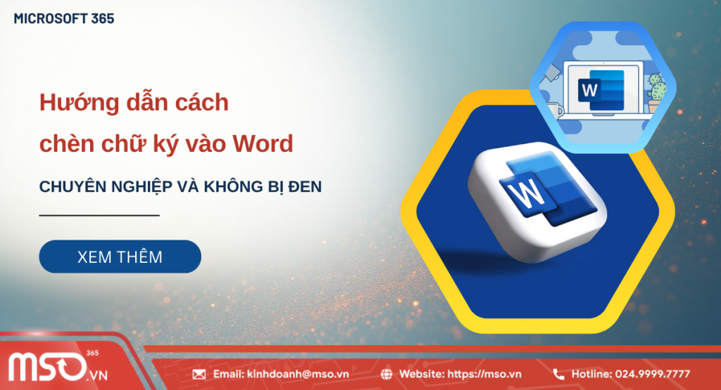 cách chèn chữ ký vào word