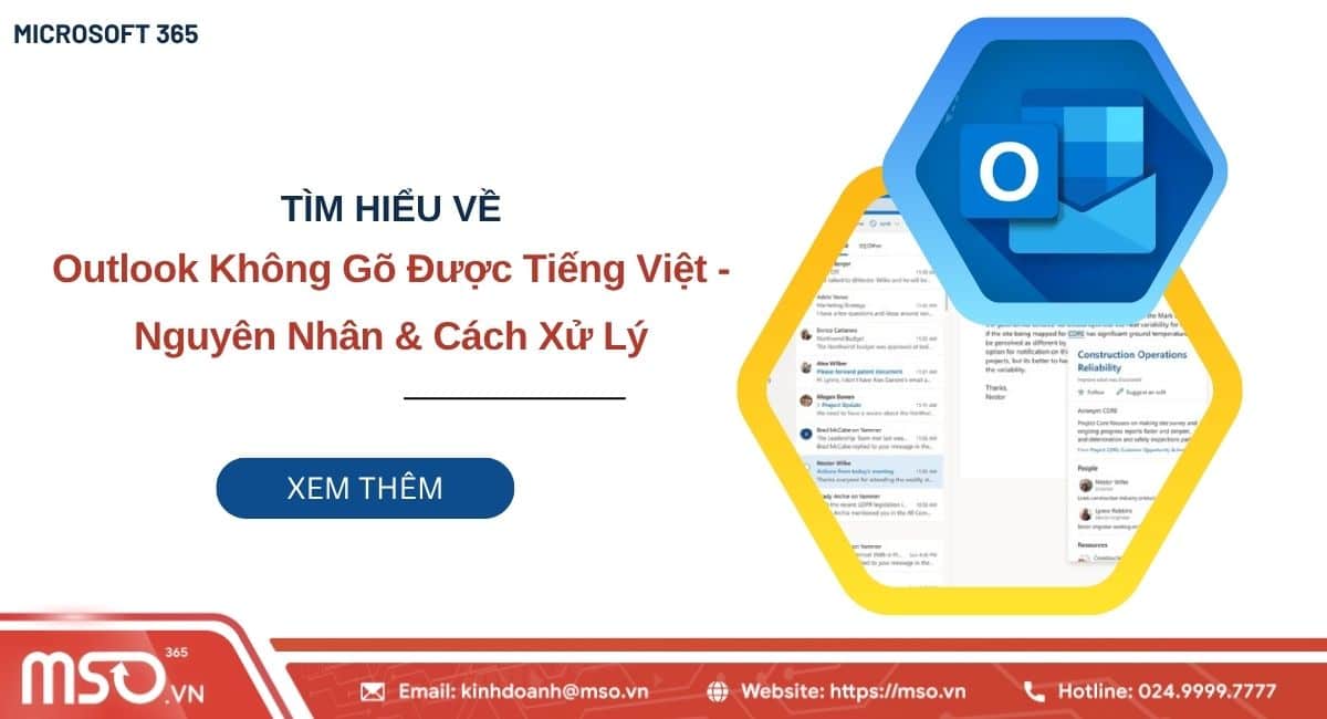 outlook không gõ được tiếng Việt