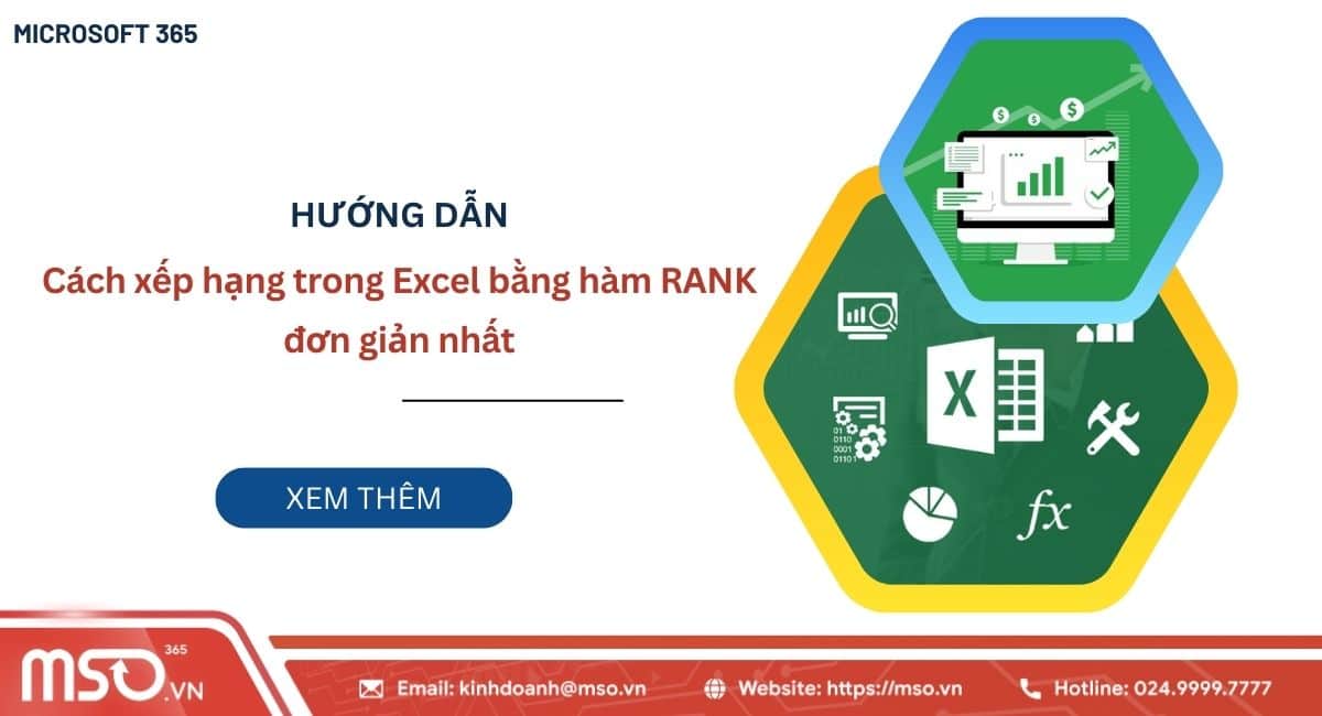 Cách xếp hạng trong Excel bằng hàm rank