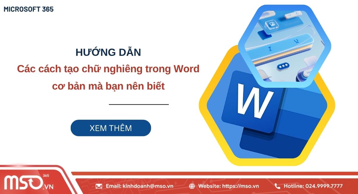 chữ nghiêng trong word