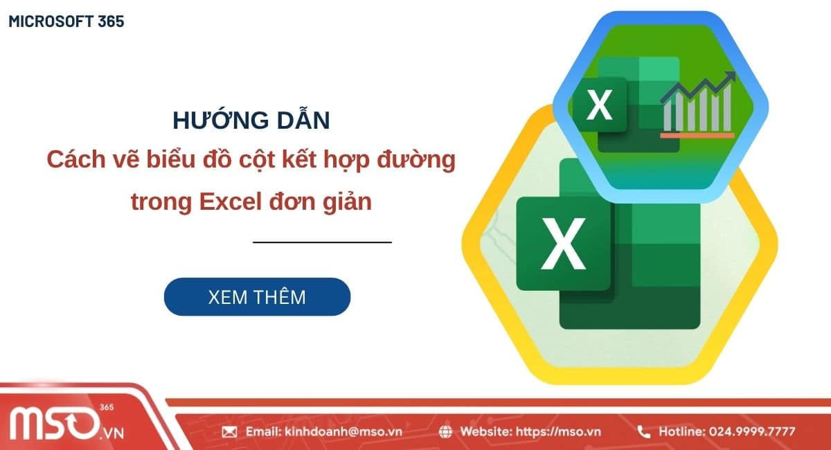 cách vẽ biểu đồ cột kết hợp đường trong excel