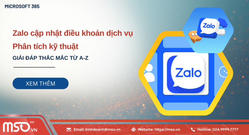 zalo cập nhật điều khoản dịch vụ