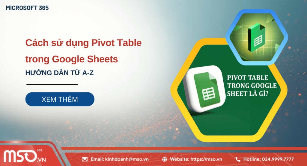 pivot table trong google sheet