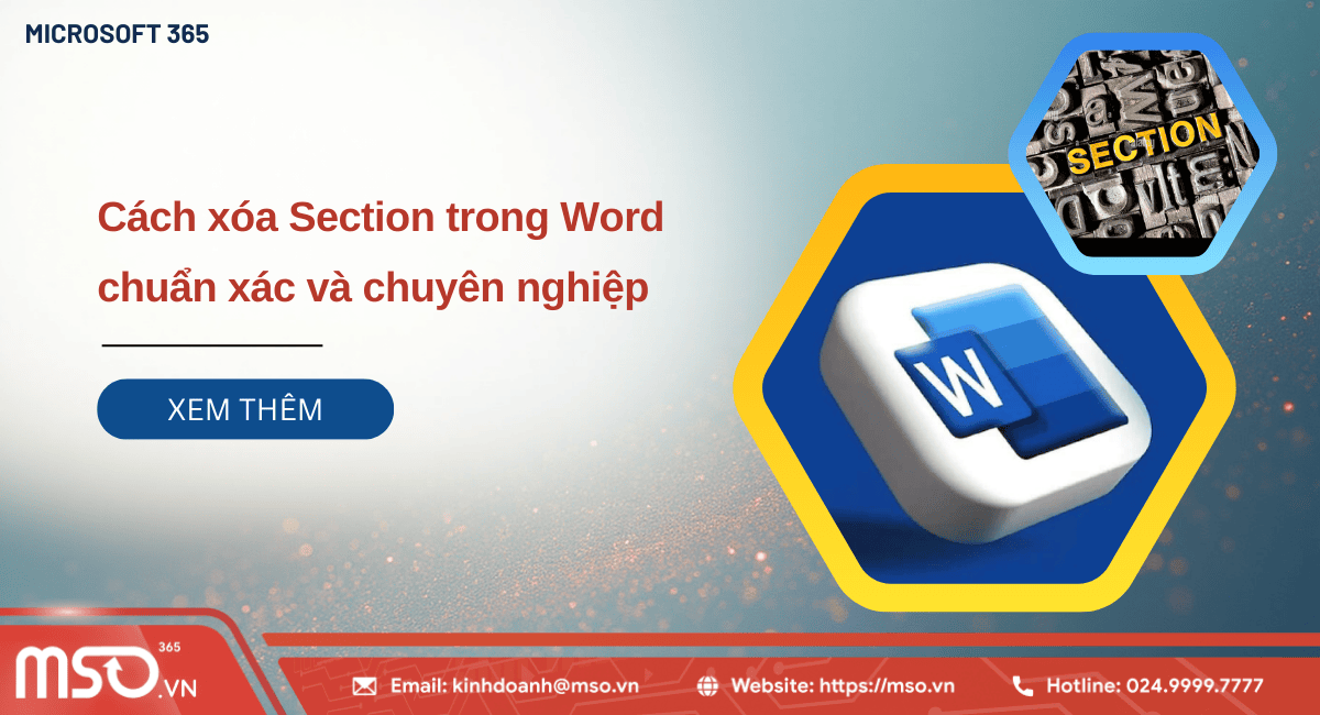 xóa section trong word