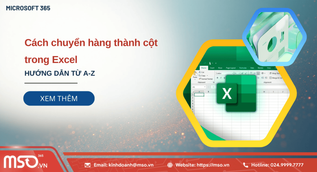 chuyển hàng thành cột trong excel